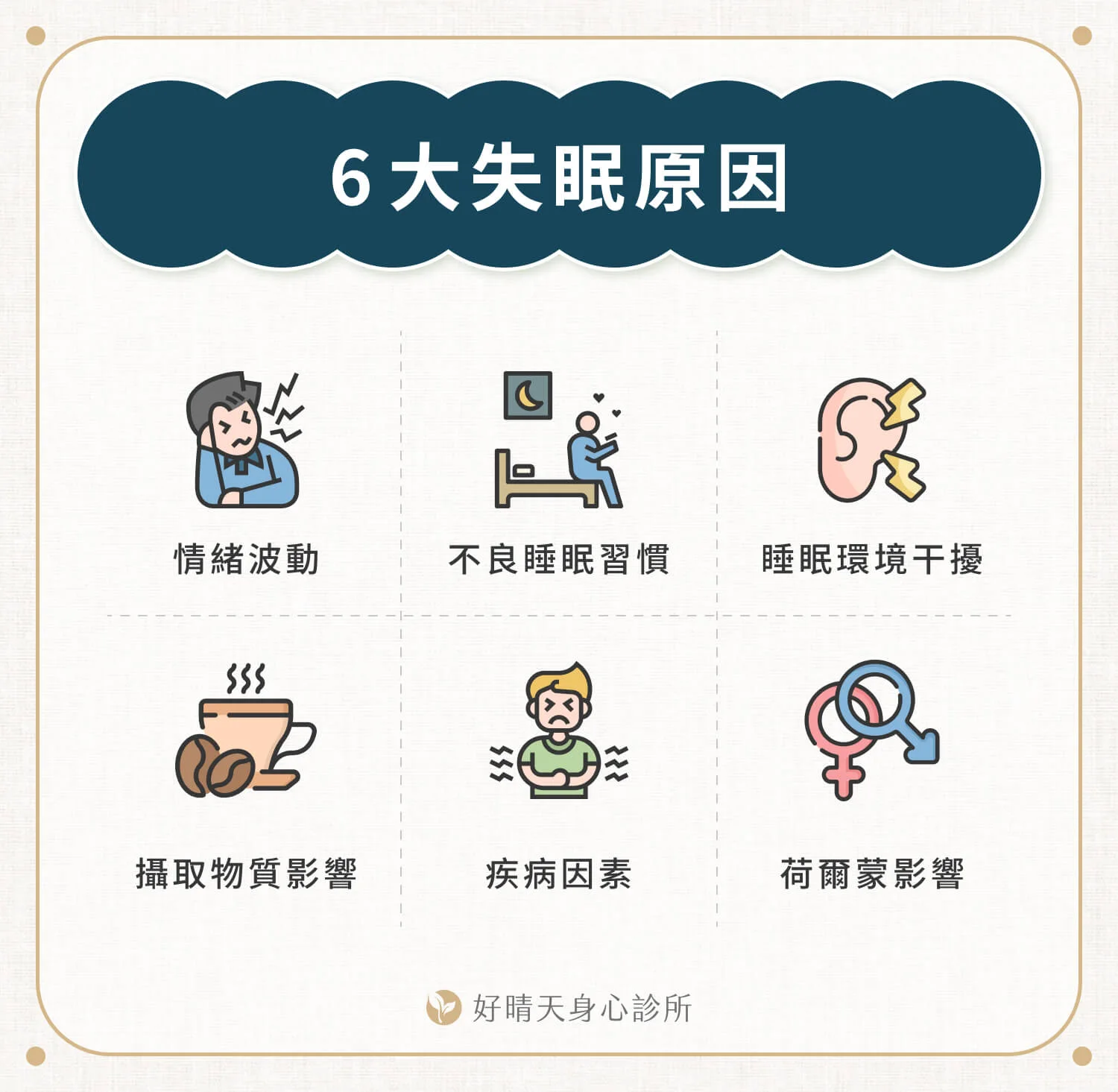 二、為什麼會晚上睡不著？睡不好、睡不著原因有哪些？