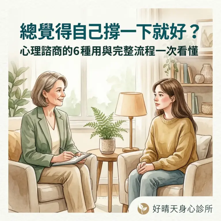 總覺得自己撐一下就好？心理諮商的6種類型、費用與完整流程一次看懂